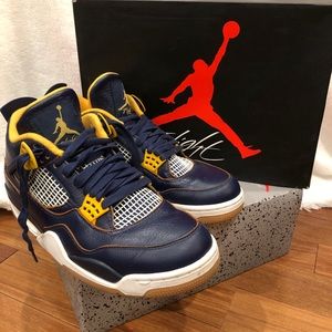 Air Jordan 4 Retro - Mid Blue and Gold